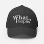 Grå keps med What People? vit brodyr