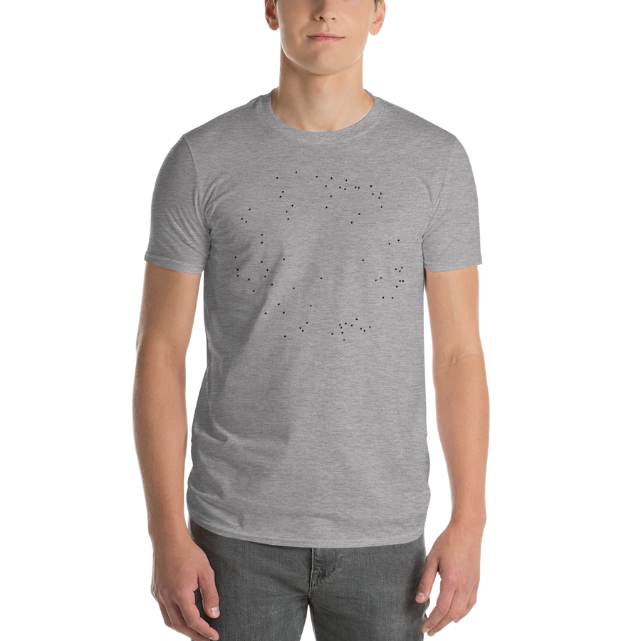 Ekologisk grå t-shirt med mönstret Correlations av Transposition Industries.