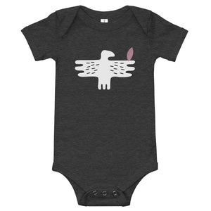 Dark grey babybody with white eagle