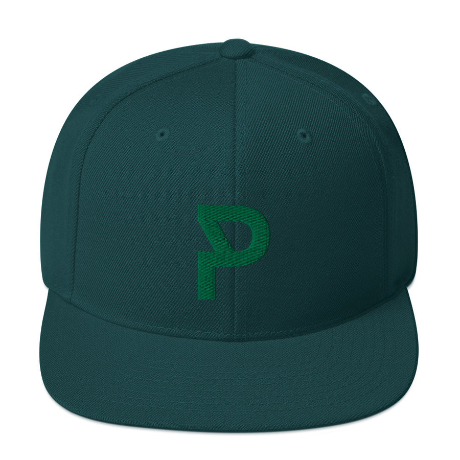Trucker cap with green embroidery