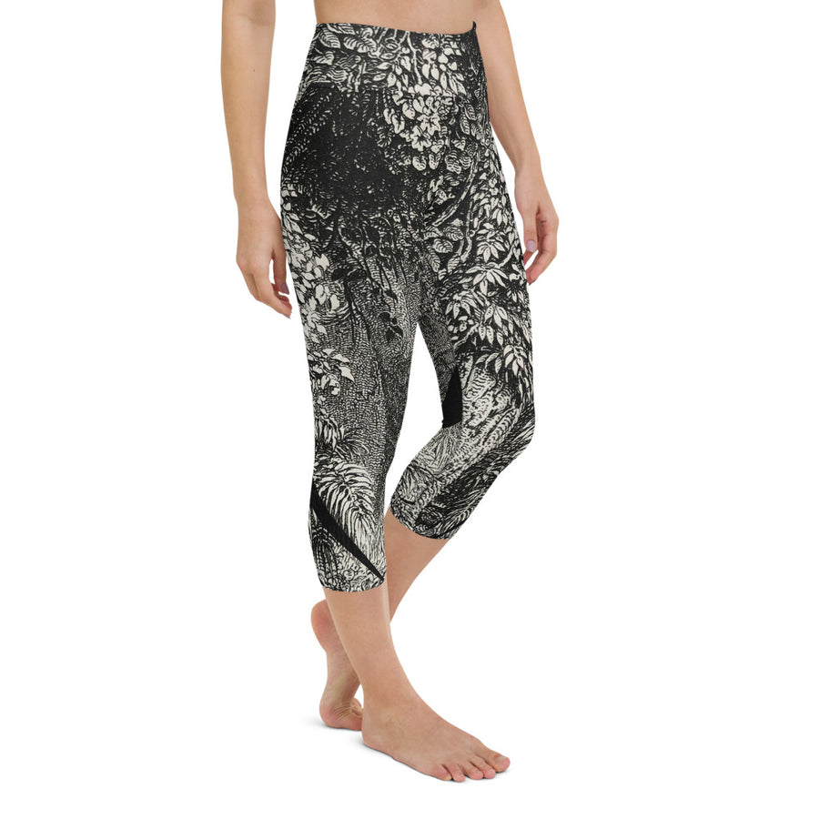 Svartvita yogaleggings med djungelmotiv