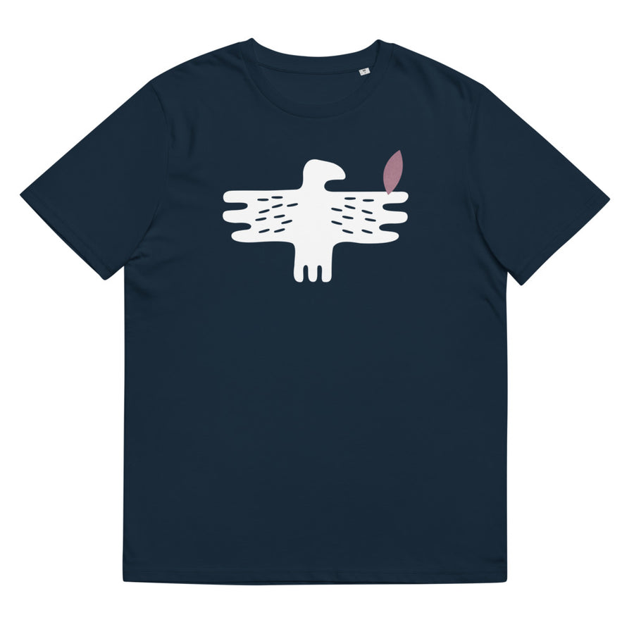 Fransk marinblå T-shirt med vit örn.