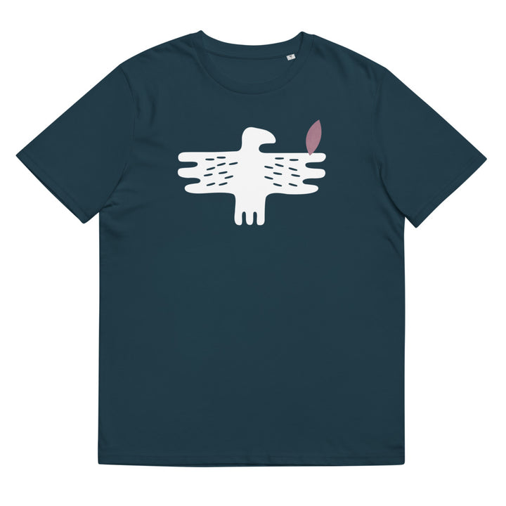 T-shirt aquamarinblå med vit örn.