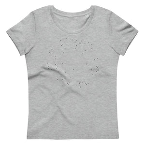 Ljusgrå formad t-shirt med det svartprickiga mönstret Correlations.